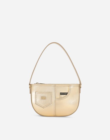 Taška cez rameno Dolce & Gabbana Dolce & Gabbana DG Girlie Nappa Leather Handbag Metalická | EB0242AJ13387601, 0