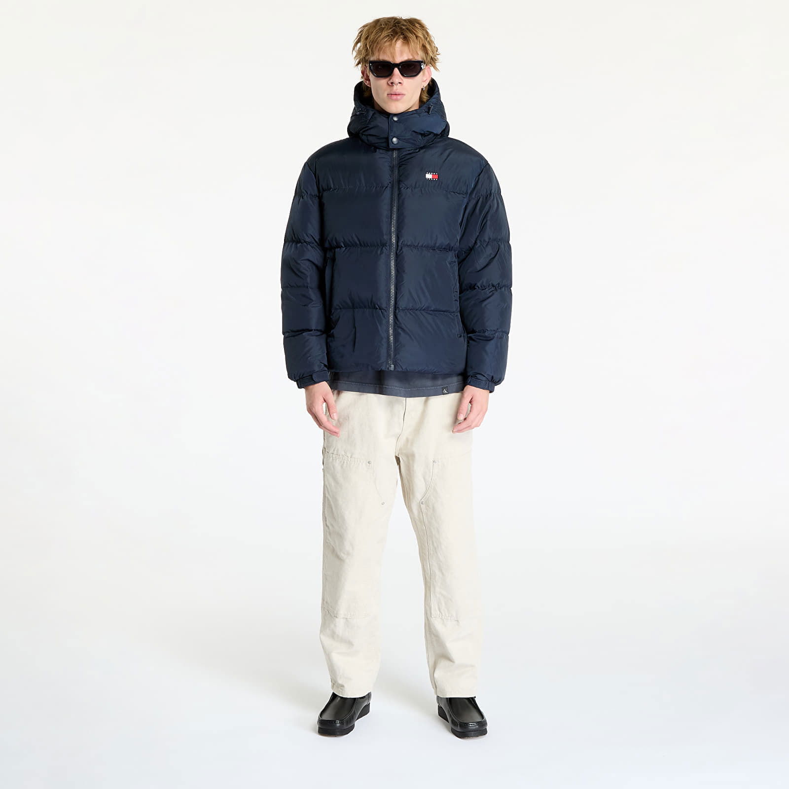 Flag Back Alaska Puffer Jacket Blue