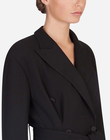 Kabáty Dolce & Gabbana Belted Double-breasted Crepe Coat Čierna | F0AC0TFU3QEN0000, 3