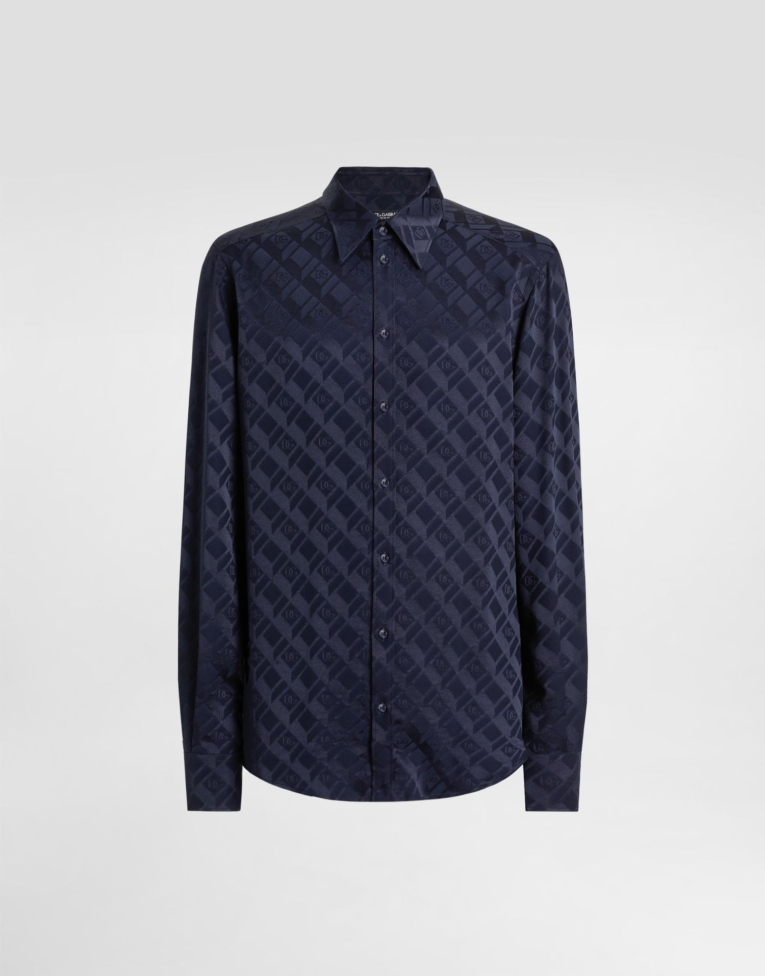 Košeľa Dolce & Gabbana Martini Shirt Logo Silk Jacquard Navy | G5ML1TFJ1KCB0665, 0