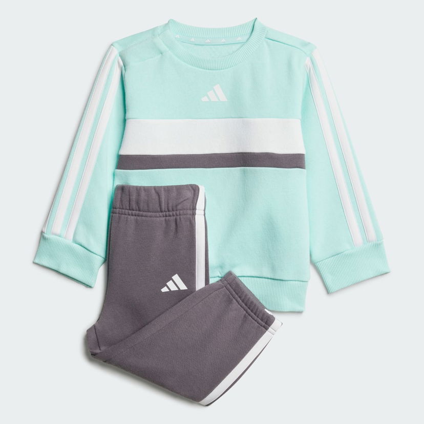 Súprava adidas Performance Seasonal Essentials Tiberio 3-Stripes Fleece Crew Set Tyrkysová | JC7515