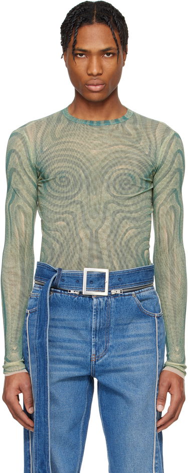 Tričko Jean Paul Gaultier Jean Paul Gaultier Spirale Print T-Shirt Zelené | 25/34-F-TO270-T587-0351, 0