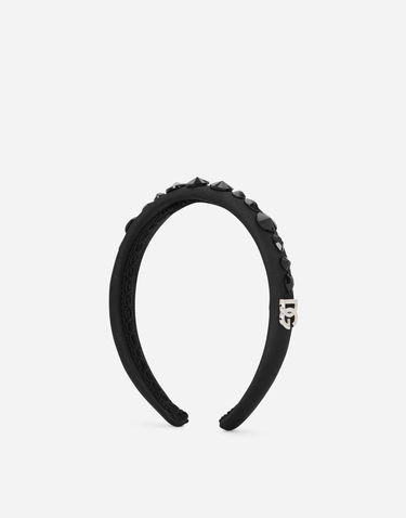 Spona Dolce & Gabbana Dolce & Gabbana Satin Hairband with Crystals Čierna | LB3L59G7K4CN0000, 1