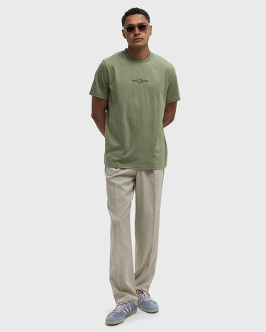 Tričko Fred Perry Fred Perry Embroidered T-Shirt Zelené | M4580-X88, 2