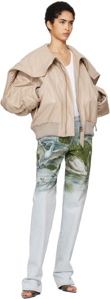 Bomber bunda The Attico The Attico Padded Leather Bomber Jacket Béžová | 250WCB00062 LBT128AA, 4