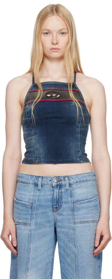Tielko Diesel Diesel De-Pilu-S Denim Crop Top Modrá | A17349 0ABCZ, 0