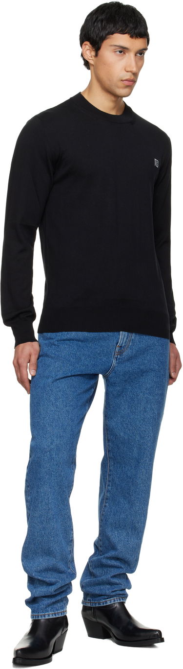 Sveter Balmain Fine Silk & Cotton Sweater Čierna | GH1KD000KJ53, 3