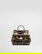 Dolce & Gabbana Mini Sicily Polished Calfskin Animal Print Bag