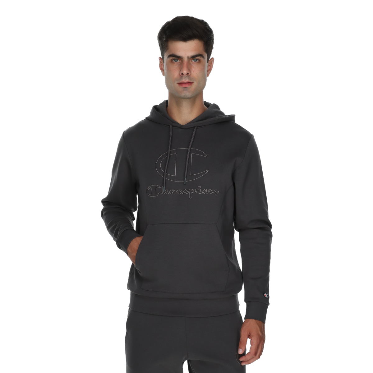 Mikina Champion Pullover Hooded Sweatshirt with Kangaroo Pocket Šedá | 222133-ES504, 0