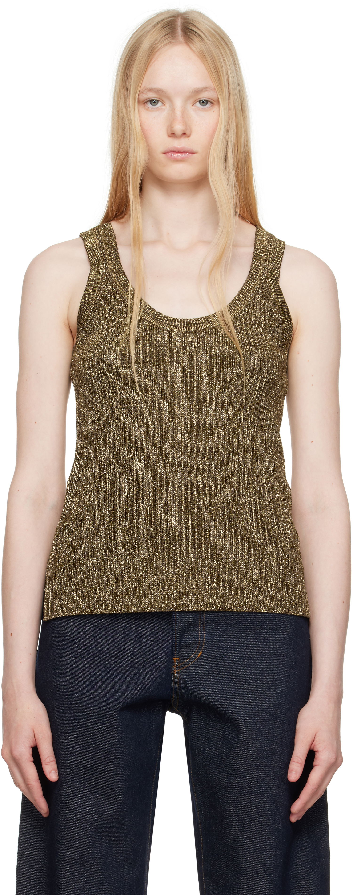 Tielko Tom Ford Tom Ford Metallic Knit Tank Top Metalická | TSK372-YAX876, 0
