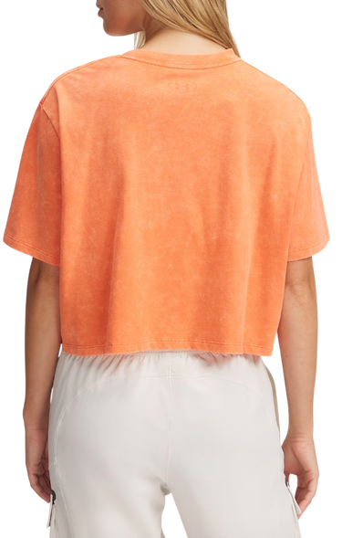 Crop Top Under Armour Under Armour Rival Wash Cropped T-Shirt Oranžová | 1389724-847, 2