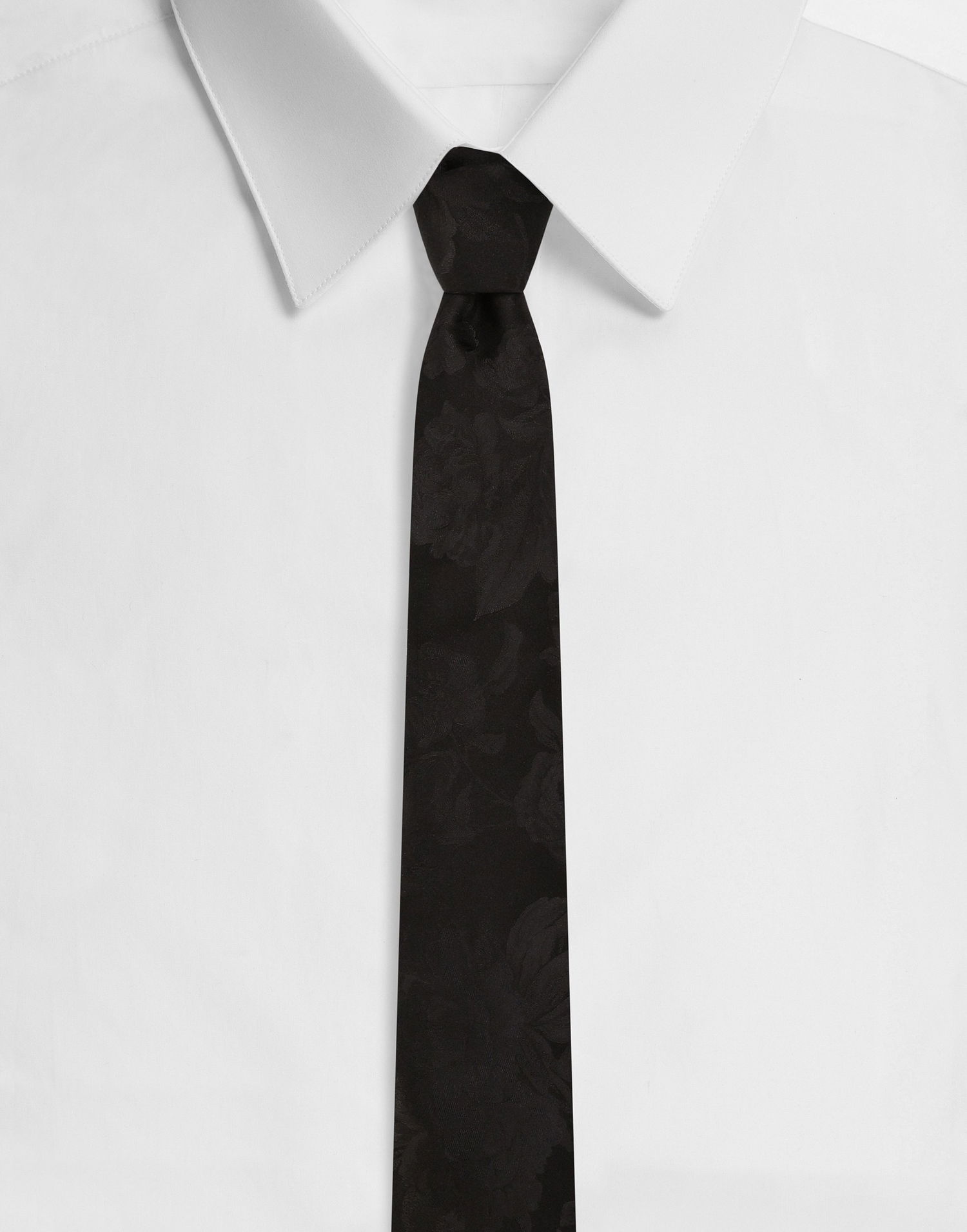 Doplnky Dolce & Gabbana Dolce & Gabbana Floral Jacquard Silk Tie Čierna | GT147EG0JRDN0004, 0