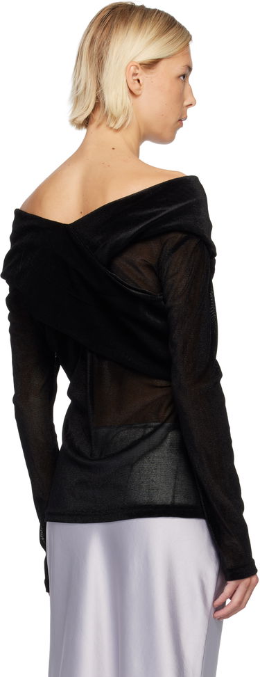 Košeľa Anna Sui Anna Sui Velvet Mesh Off the Shoulder Top Čierna | 625L22, 2