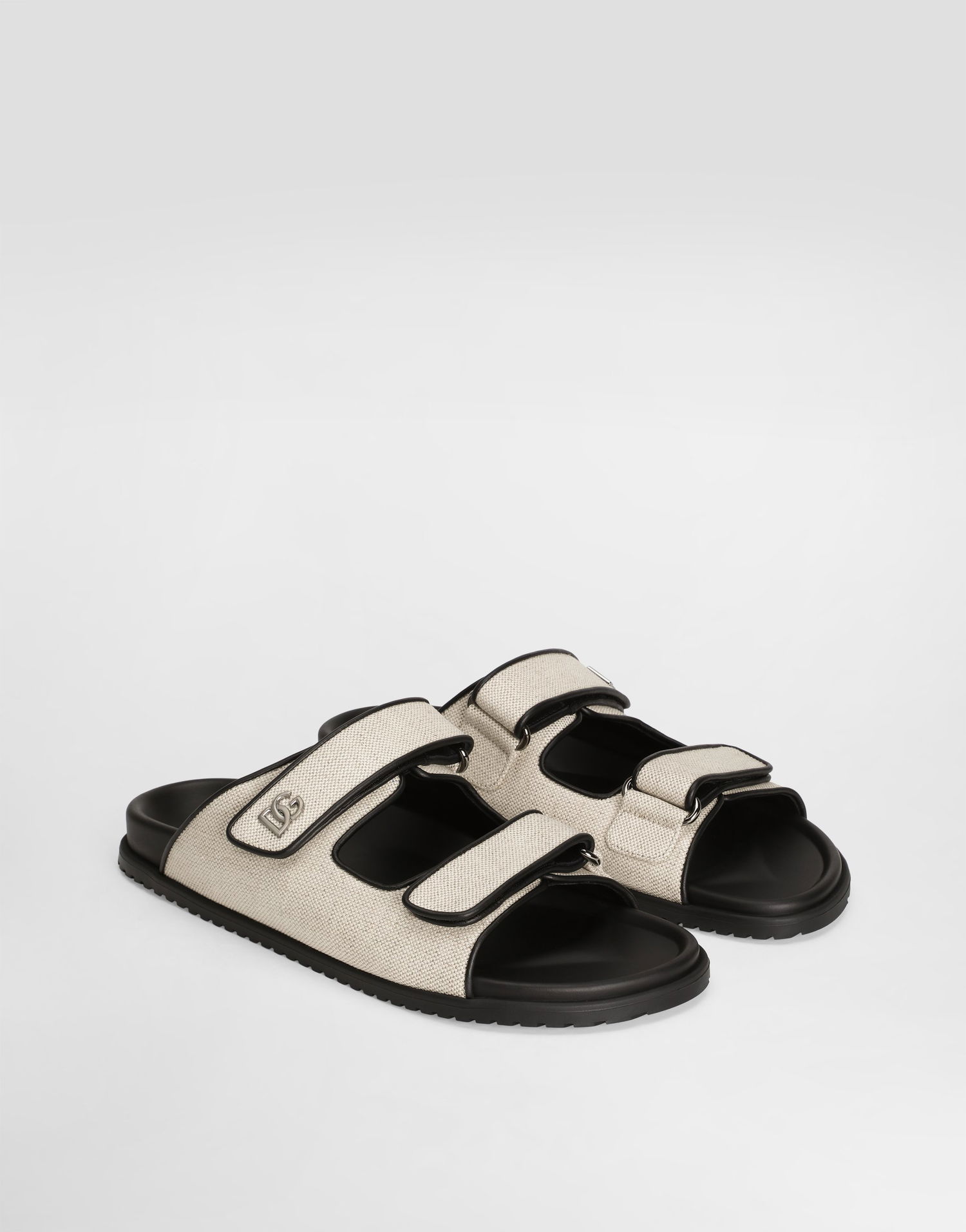 Tenisky a topánky Dolce & Gabbana Dolce & Gabbana Salt&pepper Fabric Slides Béžová | A80511AD5048S469, 1