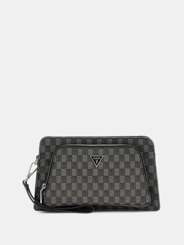 Ľadvinka GUESS Geometric-Print Jet Set Crossbody Bag Šedá | HMJESEP4187, 0
