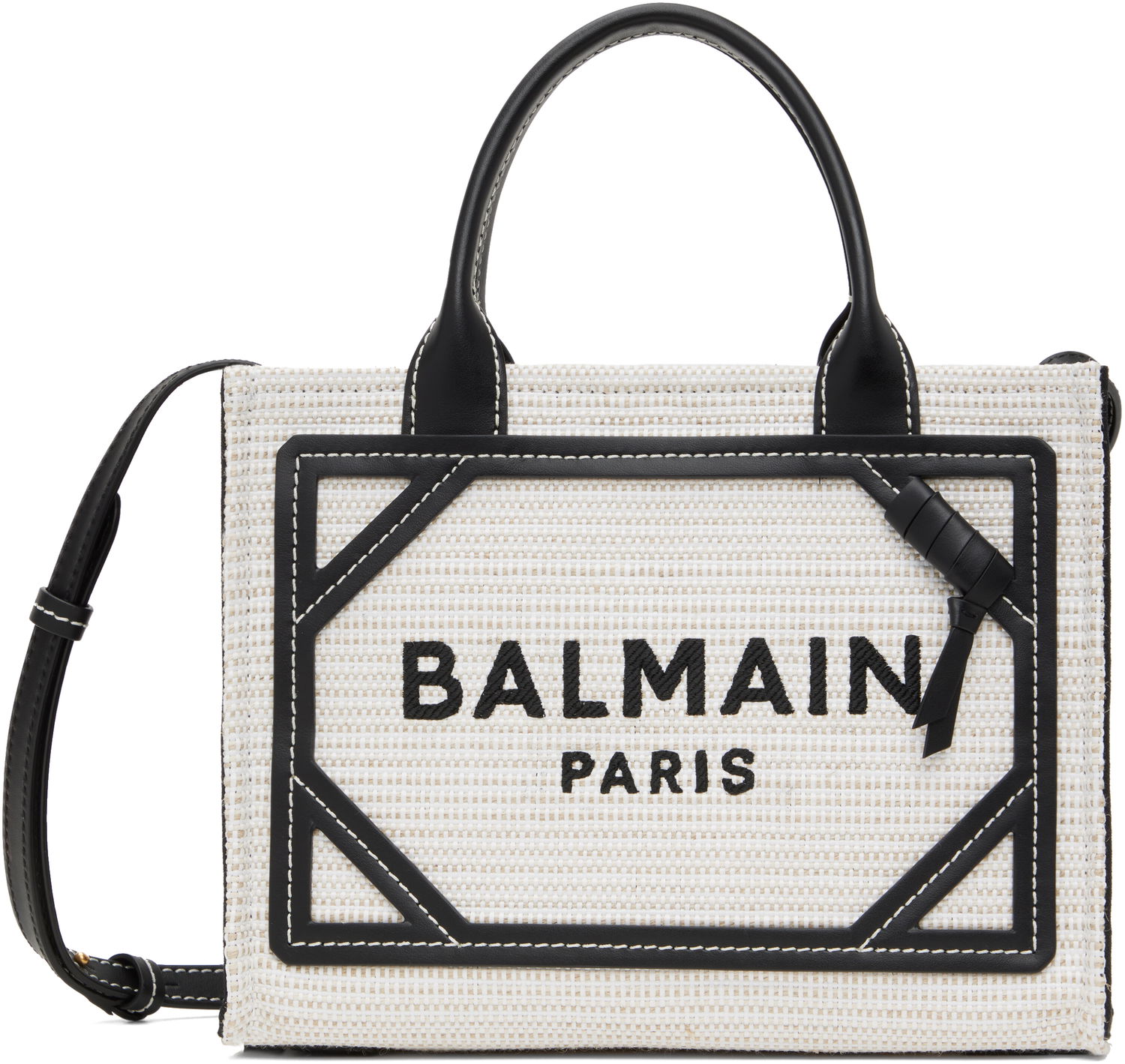Tote bag Balmain Balmain B-Army Small Raffia Tote Čierna | EN0FE900TCRB, 0