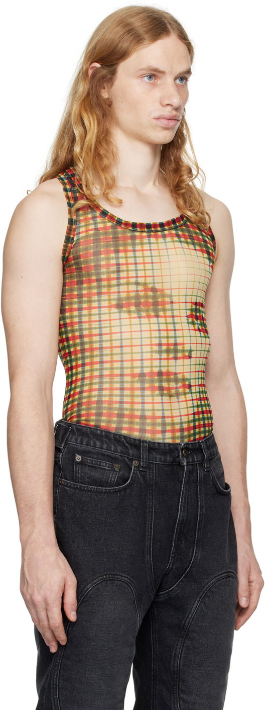Tielko Jean Paul Gaultier Gaultier 'The Tartan Face' Tank Žltá | 24/31-F-DB039-T563-95105030, 1