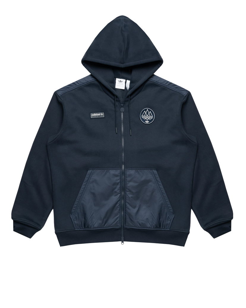 Mikina adidas Originals Originals WILPSHIRE SPZL Panelled Full-Zip Hoodie Navy | KA3905