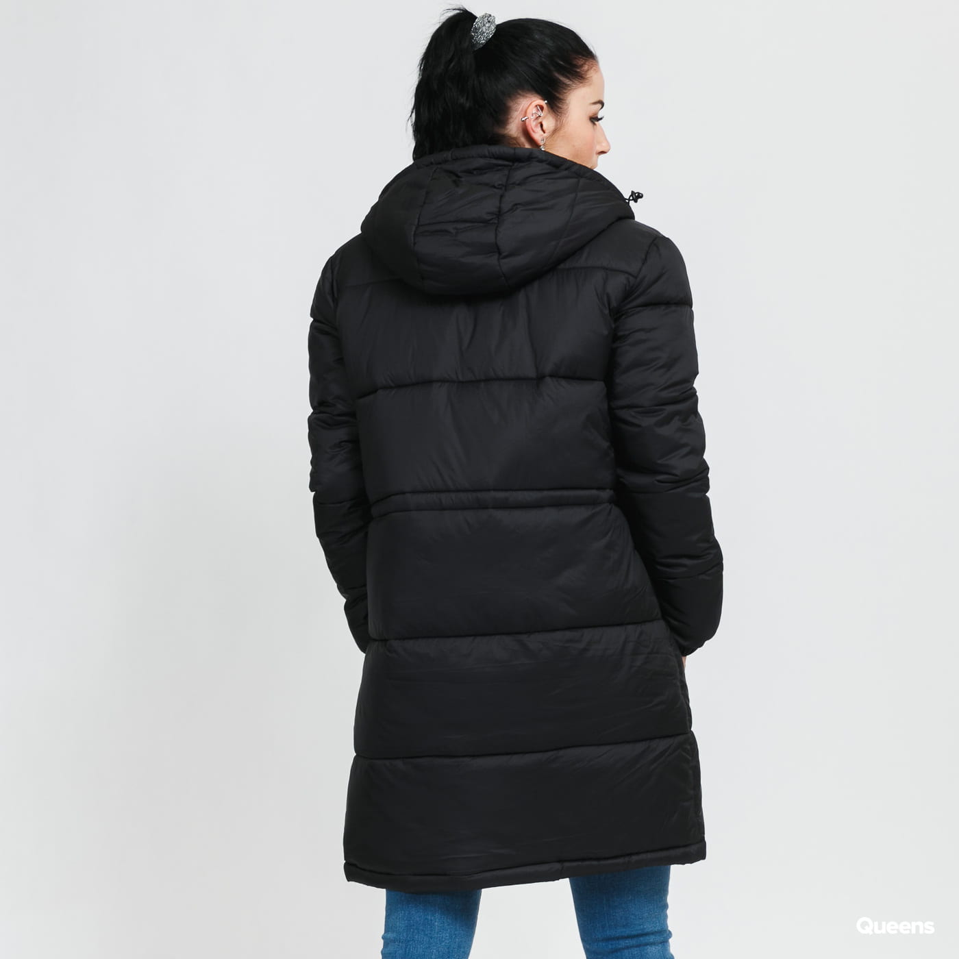 Prešívaná bunda FILA Long Hooded Puffer Jacket Čierna | 688932 002, 1