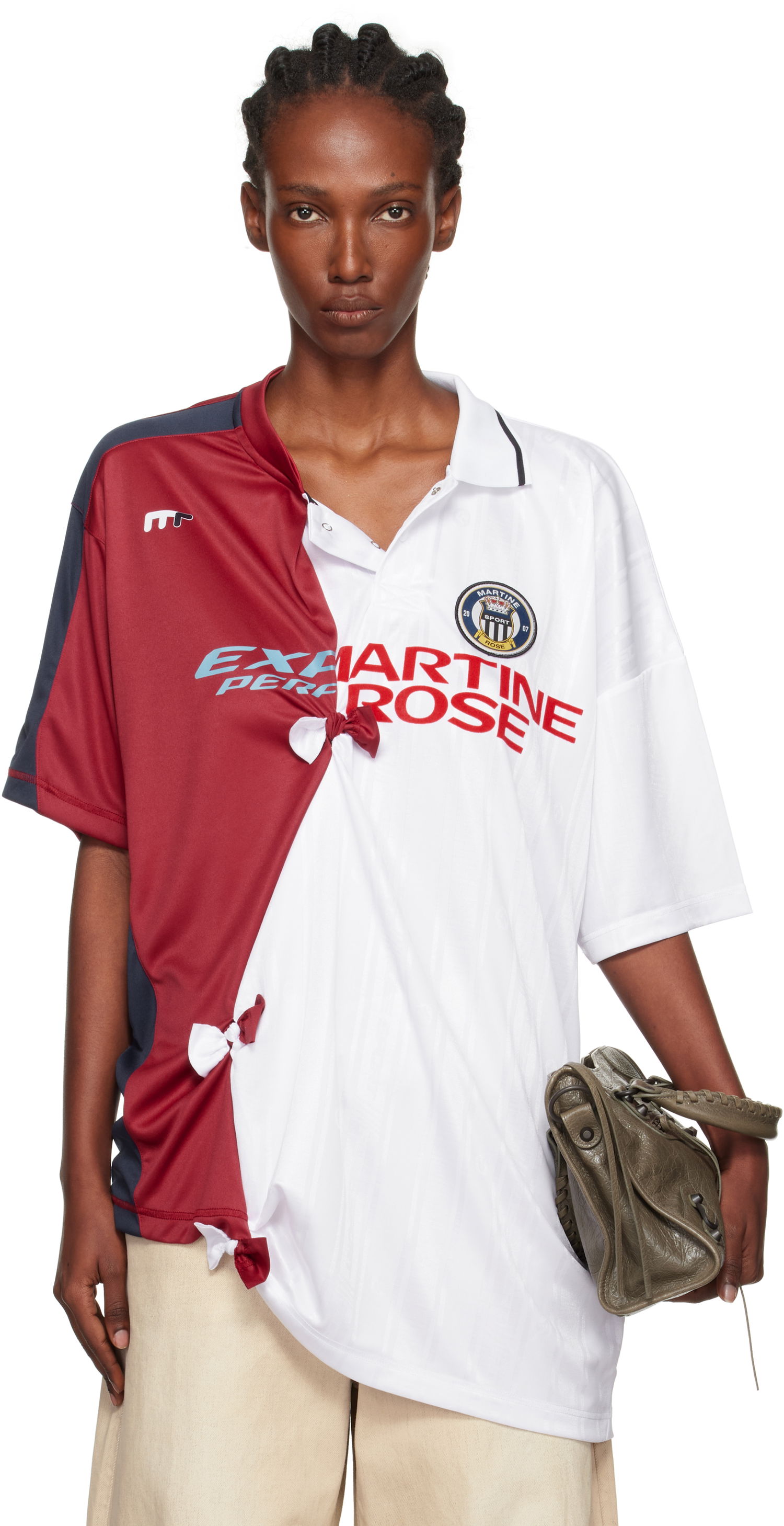 Tričko Martine Rose Martine Rose Collage Football Top Červená | 189JT14053, 0