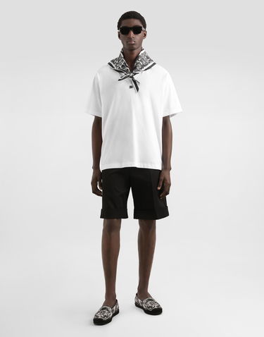 Tričko Dolce & Gabbana Dolce & Gabbana Cotton T-Shirt with Scarf Detail Biela | G8SS8ZG7O8ZW0800, 1