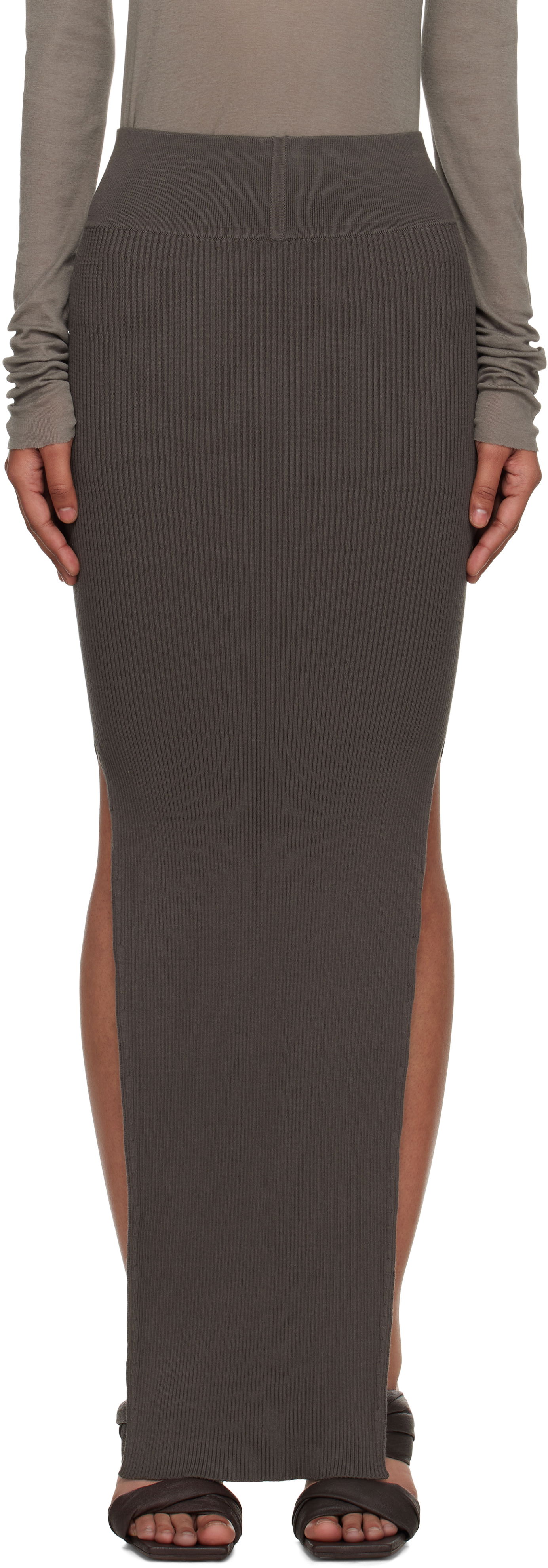 Sukňa Rick Owens Rick Owens Concordians Sacriskirt Midi Skirt Šedá | RP02E4619 RIBVI, 0