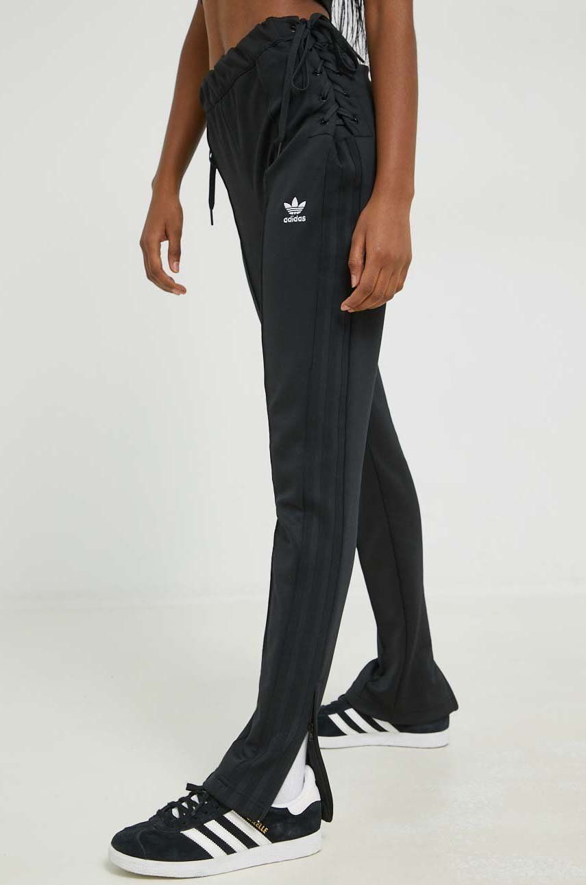 Tepláky adidas Originals High Waist Lace Up Track Pants Čierna | HK5082, 0