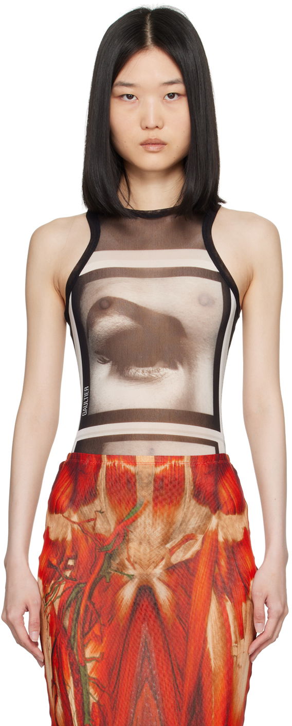 Body Jean Paul Gaultier Gaultier 'The Eyes And Lips' Printed Bodysuit Čierna | 24/30-F-BD045-T553-000201, 0
