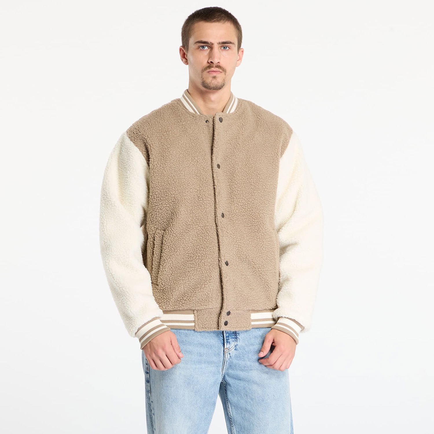 Bomber bunda Urban Classics Teddy College Jacket Dark Taupe Béžová | TB7943-01279, 0