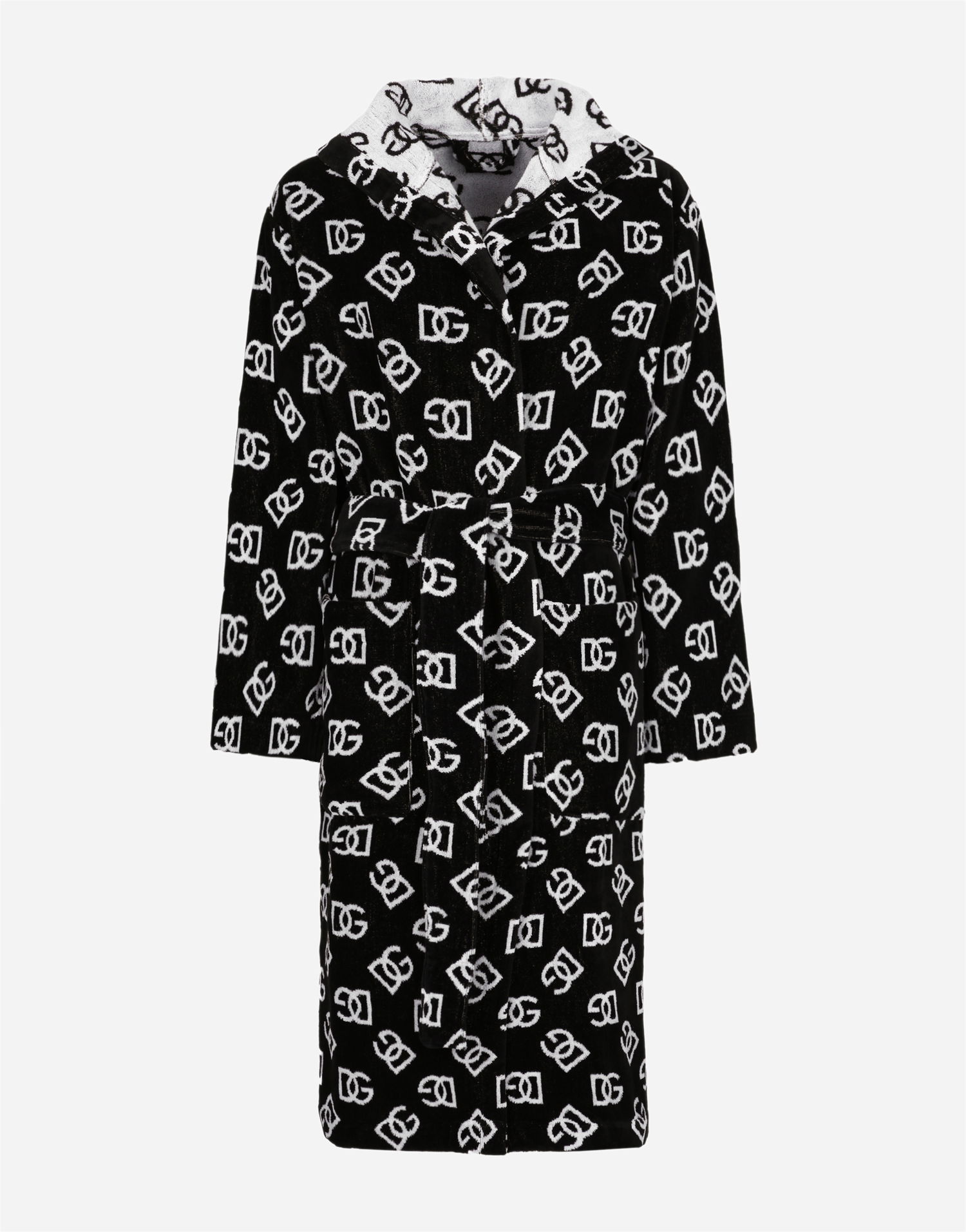 Pyžamo Dolce & Gabbana Cotton Terry Jacquard Bath Robe Čierna | TCF020TCAFPU0074, 0