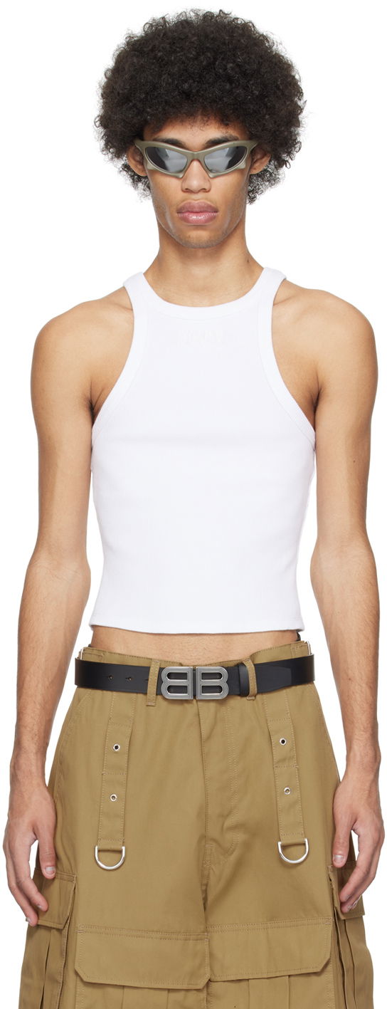 Tielko VETEMENTS Embroidered Tank Top Biela | UE64TO140W