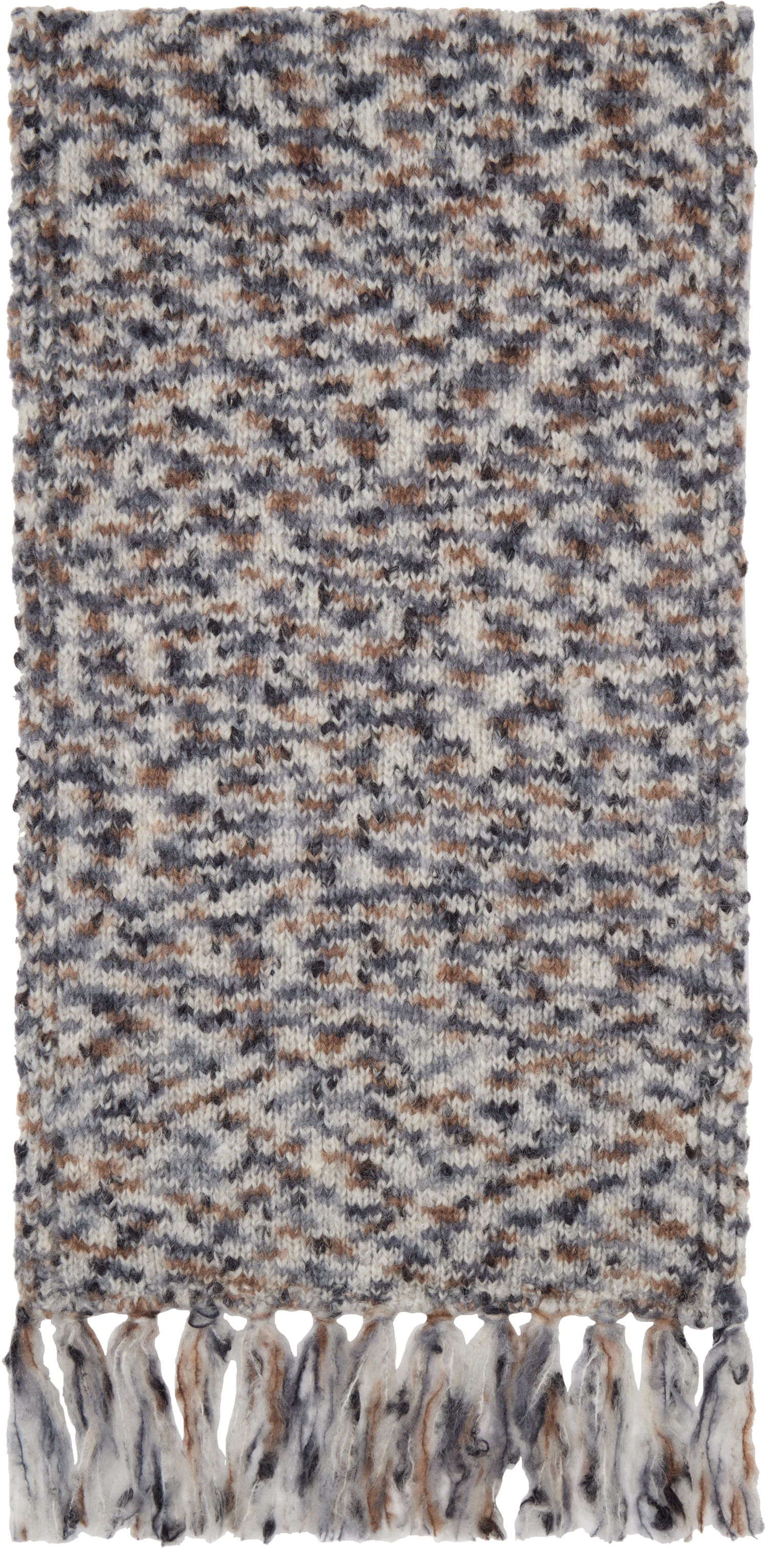 Šál A.P.C. Knitted Fringe Scarf Šedá | WOAPE-M15207, 0
