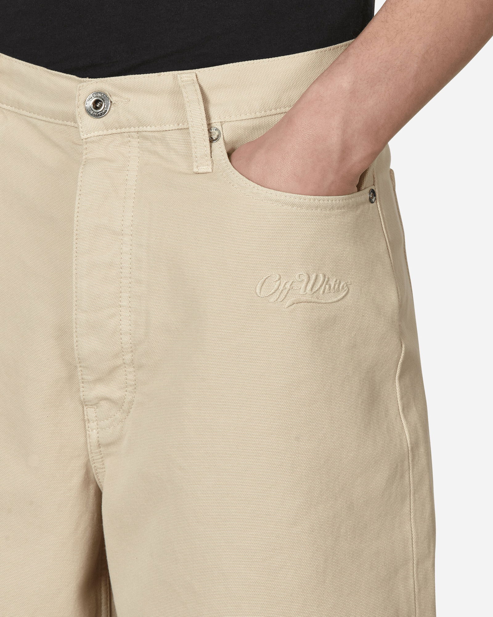 Wave Off Canvas Utility Shorts Beige