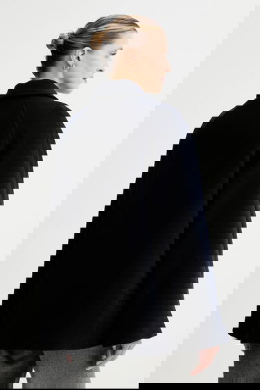 Bunda Samsoe Samsoe ALMA Wool Cape Jacket Navy | F23300184, 2