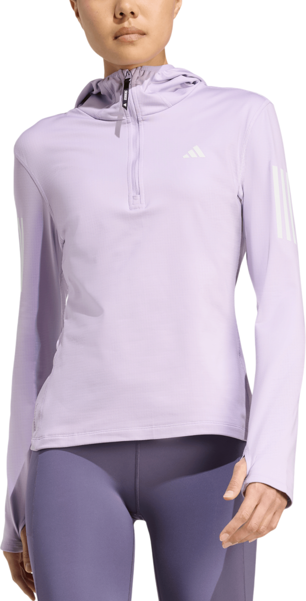 Mikina adidas Originals Own the Run Hooded Running Top Fialová | jw9653