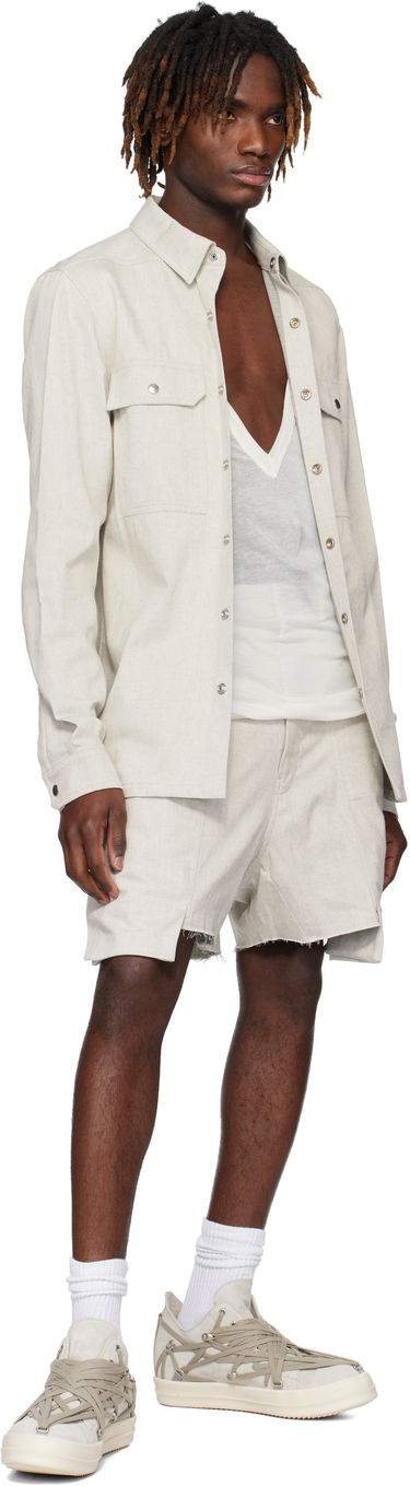 Košeľa Rick Owens Rick Owens Hollywood Denim Overshirt Béžová | RU01E5729 DRD, 3