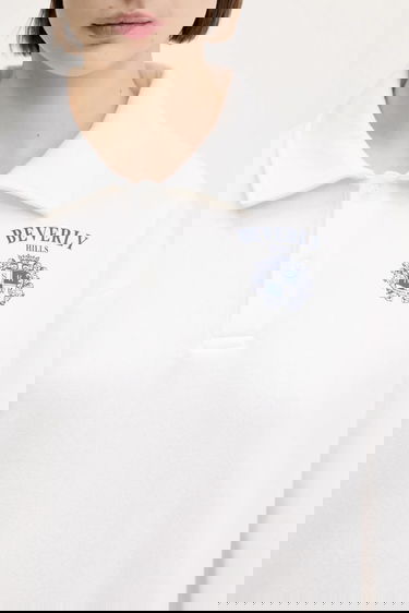 Polo tričko Sporty & Rich Sporty & Rich BH Crest Soft Polo Sweatshirt Biela | ST086626256WH01, 3