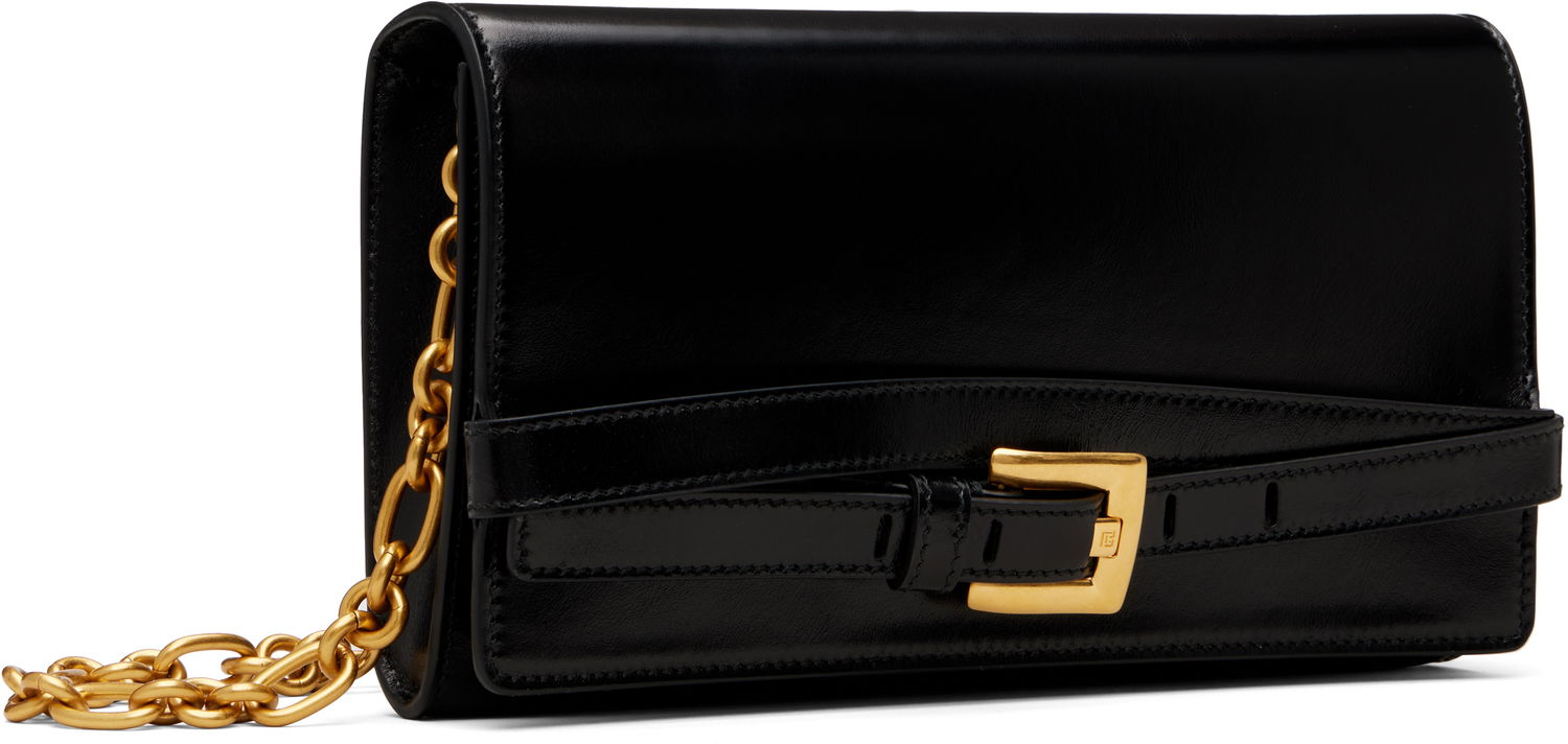 Taška cez rameno Balmain Shuffle Calfskin Wallet Bag Čierna | GN1ON259LMTE, 1
