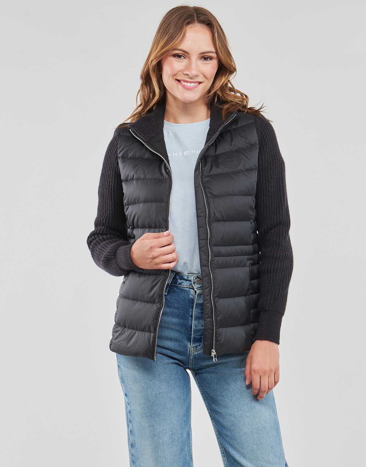 Prešívaná bunda Tommy Hilfiger KNIT MIX DOWN JACKET Čierna | WW0WW38924-BDS, 1