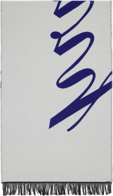 Šál Burberry Logo Wool Silk Scarf Blue / Off-White Navy | 8079174, 1