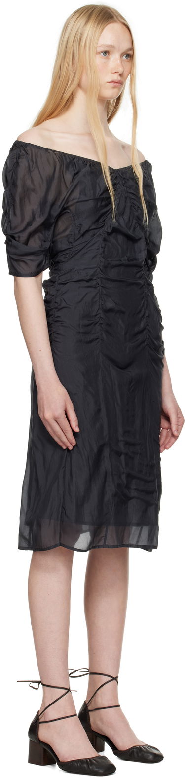 Šaty LEMAIRE Lemaire Silk Chiffon Parachute Midi Dress Čierna | DR1098 LF1373, 1