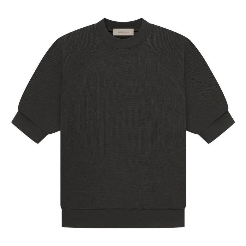 Sveter Fear of God Essentials Waffle Sweatshirt Čierna | FOG-SS23-050