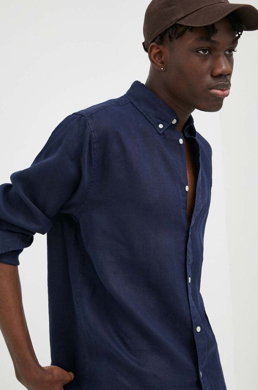 Košeľa Les Deux Kristian Linen B.D. Shirt Navy | LDM410150, 0
