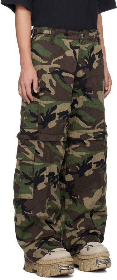 Cargo nohavice VETEMENTS Vetements Runway Metalized Wrinkled Cargo Pants Zelené | UA66PA100X, 1