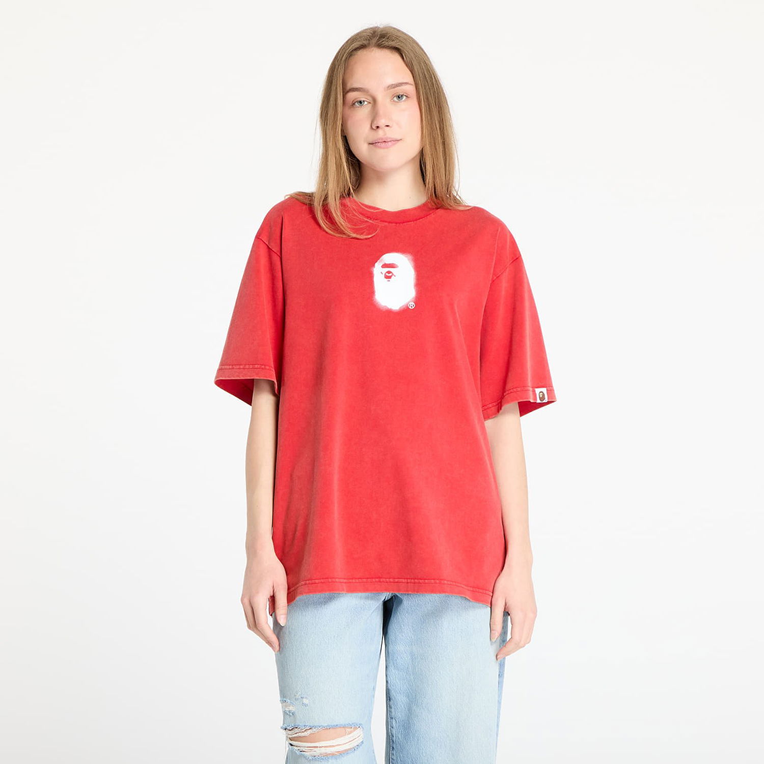 Tričko BAPE A BATHING APE Pigment Print Ape Head Relaxed Fit T-Shirt Červená | 001CSL301307MRED, 0