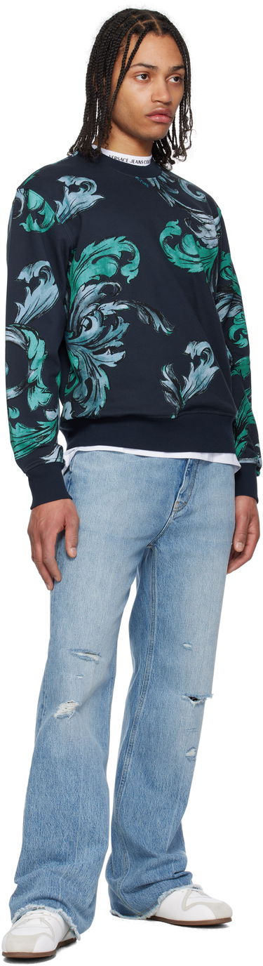 Sveter Versace Versace Jeans Couture Graphic Print Sweatshirt Navy | E78GAI3R0_EFS190, 3