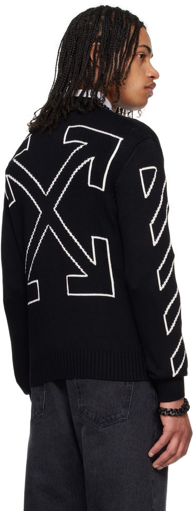 Sveter Off-White Off-White Diagonal Outline Knit Sweater Čierna | OMHE087C99KNI0021061, 2