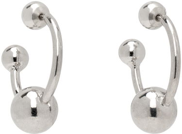 Náušnice Jean Paul Gaultier Jean Paul Gaultier Silver Ball Hoop Earrings Metalická | 24/25-U-BO036-X053-91, 1