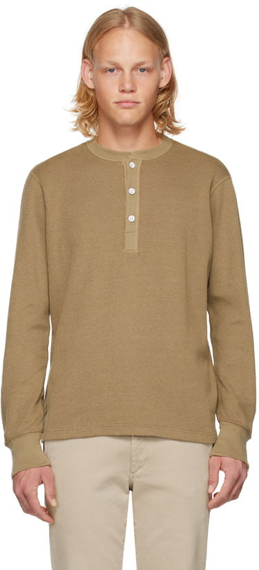 Sveter rag & bone Collin Henley Shirt Hnedá | MBC22HT025JQ25, 0