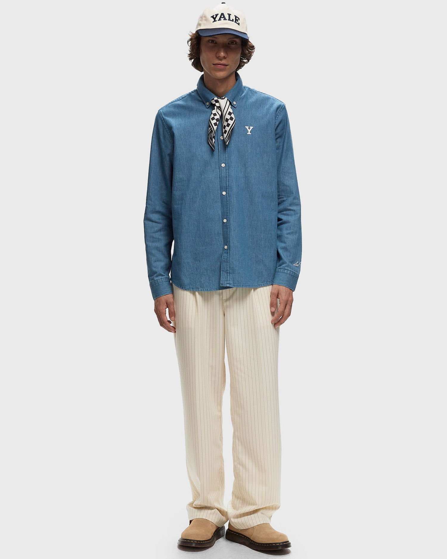 Košeľa Les Deux Yale Y Denim Shirt Longsleeves Modrá | COL410142-414414, 1